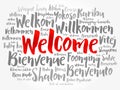 WELCOME word cloud in different languages, concept background Royalty Free Stock Photo