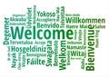 WELCOME word cloud in different languages, concept white background