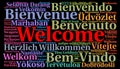 Welcome word cloud in different languages Royalty Free Stock Photo