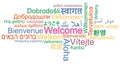 WELCOME word cloud in many different languages