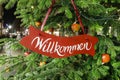 Welcome word handwritten in German Royalty Free Stock Photo