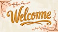 Welcome words lettering with background Royalty Free Stock Photo