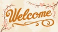 Welcome words lettering with background Royalty Free Stock Photo