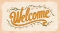 Welcome words lettering with background Royalty Free Stock Photo