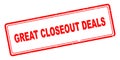 Great closeout deals stamp on white