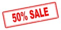 50% sale stamp on white Royalty Free Stock Photo