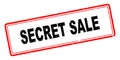 Secret sale stamp on white