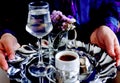 welcoming guests with turkish coffee Royalty Free Stock Photo
