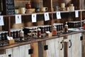 Honey room displaying samples of honey from all over the country, Saratoga Tea and Honey, New York, 2020