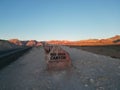 Welcoming sign by the road of Red Rock Canyon National Conservation Area. Nevada, USA. Royalty Free Stock Photo