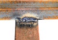 The welded joint of steel corners