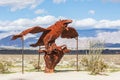 Welded steel sculpture of a bird by Ricardo Breceda
