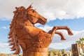 Welded steel sculpture of a horse by Ricardo Breceda