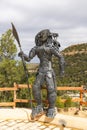 Welded steel sculpture of a warrior