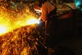 Welder arc Gouging carbon Royalty Free Stock Photo