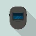 Welder black protect mask icon, flat style