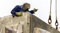 Welder at the construction of a residential building Royalty Free Stock Photo