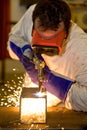 Welder Cutting with Flame Royalty Free Stock Photo