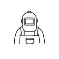 Welder doodle icon, vector illustration Royalty Free Stock Photo