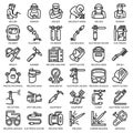 Welder equipment icon set, outline style Royalty Free Stock Photo