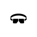 Welder Glasses Tinted, Goggles Elastic Band. Flat Vector Icon illustration. Simple black symbol on white background. Welder