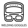 Welder goggles icon, outline style