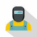 Welder icon, flat style Royalty Free Stock Photo