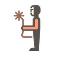 Welder icon and standing welding work