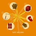 Welder icons flat Royalty Free Stock Photo