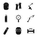 Welder instrument icon set, simple style