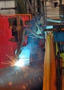 Welder machine performs welding