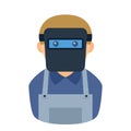 Welder Man Avatar Flat Icon on White Royalty Free Stock Photo