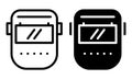 Welder mask icon with outline and glyph style. Royalty Free Stock Photo