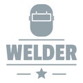 Welder mask logo, simple gray style