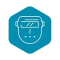 Welder plastic mask icon, outline style