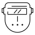 Welder plastic mask icon, outline style