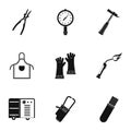 Welder profession icon set, simple style