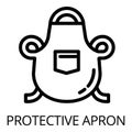 Welder protective apron icon, outline style