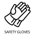 Welder safety gloves icon, outline style