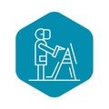 Welder weld metal icon, outline style Royalty Free Stock Photo