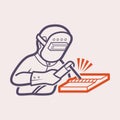 Welder welding icon Royalty Free Stock Photo
