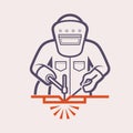 Welder welding icon Royalty Free Stock Photo