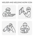 Welder welding icon Royalty Free Stock Photo