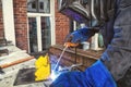 Welder is welding a mettalic construction