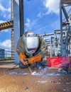 Welder at work at the famous Royalty Free Stock Photo