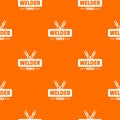 Welder work pattern vector orange