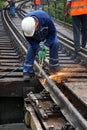 Welder at work