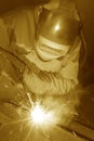 Welder working.