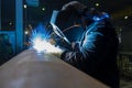 Pipe welding. Semi-automatic arc welding. MIG welding.