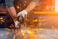 Welder working at the factory